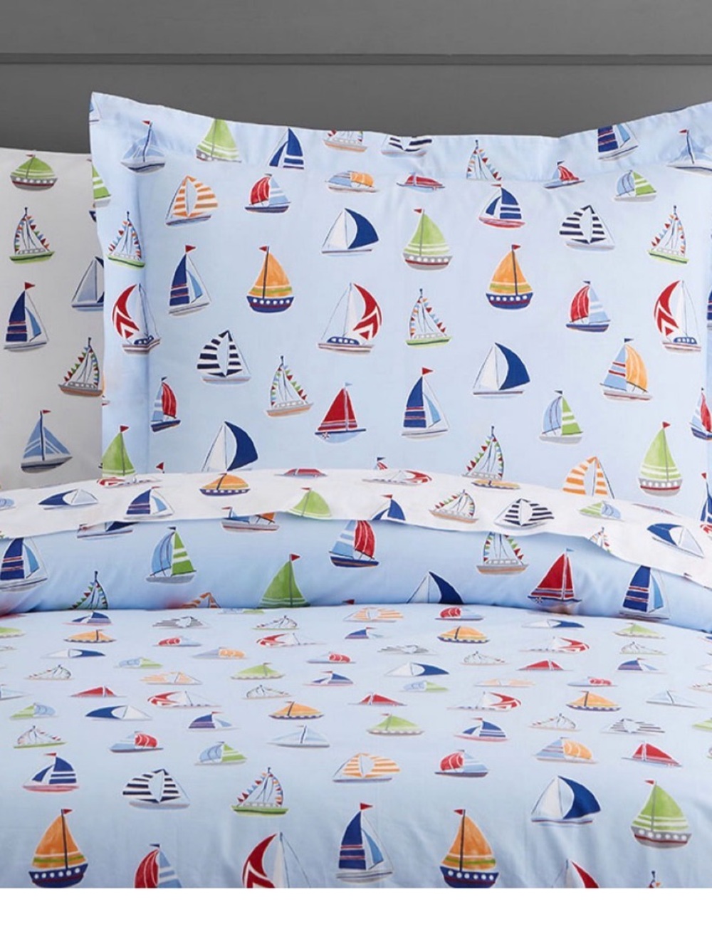 Pottery Barn Kids Organic Hudson Sailboat Duvet Cover - Twin